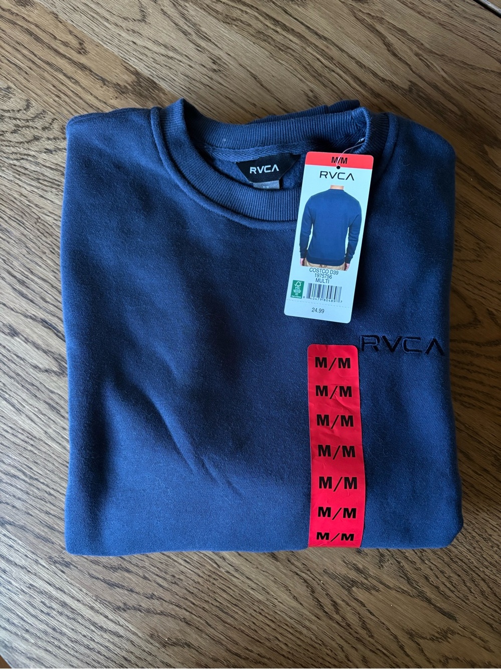 RVCA Men's Navy Blue Crewneck Sweatshirt
